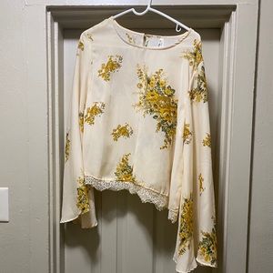 bell sleeve sheer top